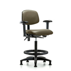 Ergonomic Multifunction Task Chair: Vinyl, 34-1/2" Seat Height, Taupe