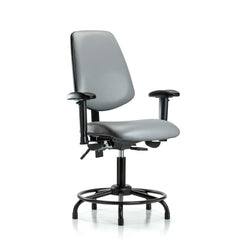 Ergonomic Multifunction Task Chair: Vinyl, 25-3/4" Seat Height, Sterling