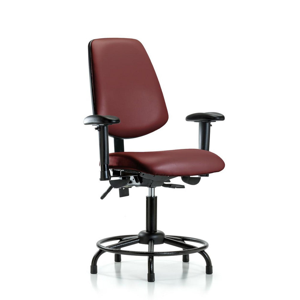 Ergonomic Multifunction Task Chair: Vinyl, 25-3/4" Seat Height, Borscht