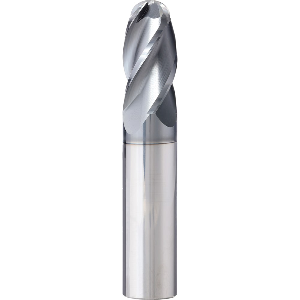 Ball End Mill: 5/16" Dia, 13/16" LOC, 4 Flute, Solid Carbide