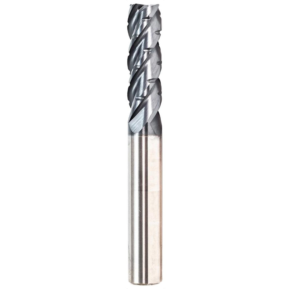 Corner Radius End Mill: 1/2" Dia, 2" LOC, 0.0300" Radius, 4 Flute, Solid Carbide