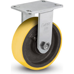 Rigid Top Plate Caster: Mold on Polyurethane, 10" Wheel Dia, 3" Wheel Width, 3,000 lb Capacity, 11-1/2" OAH