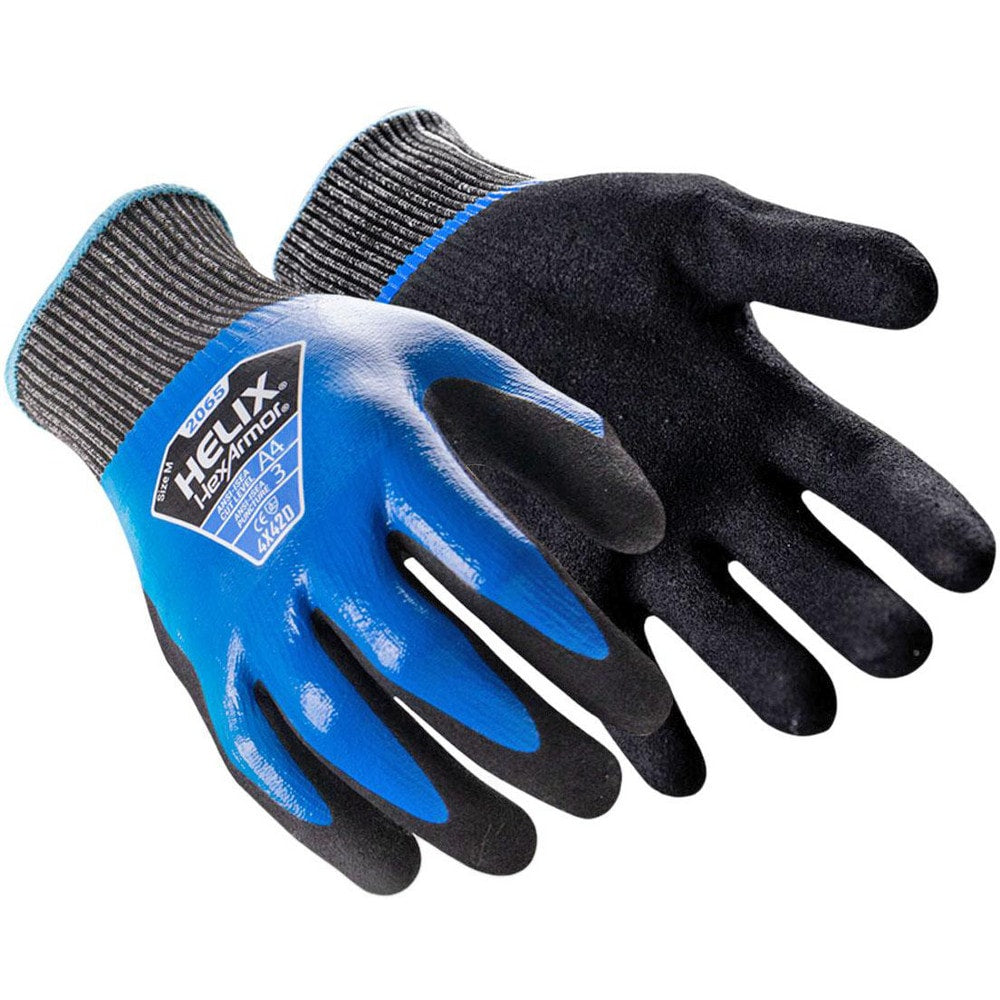 Cut, Puncture & Abrasion-Resistant Gloves: Helix Helix, Size 2X-Large, ANSI Cut A4, ANSI Puncture 3, Nitrile, HPPE Blend