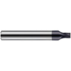 Corner Radius End Mill: 1/4" Dia, 3/8" LOC, 0.0050" Radius, 7 Flute, Solid Carbide