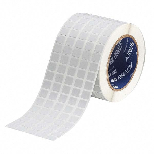 Label Maker Label: Light Gray, Metallized Polyester, 1/2" OAW, 10,000 per Roll