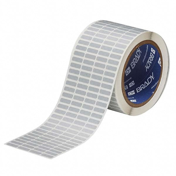 Label Maker Label: Silver, Metallized Polyester, 10,000 per Roll