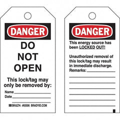 Do Not Operate Tag: 5-3/4" High, 3" Wide, Paper, "DANGER"