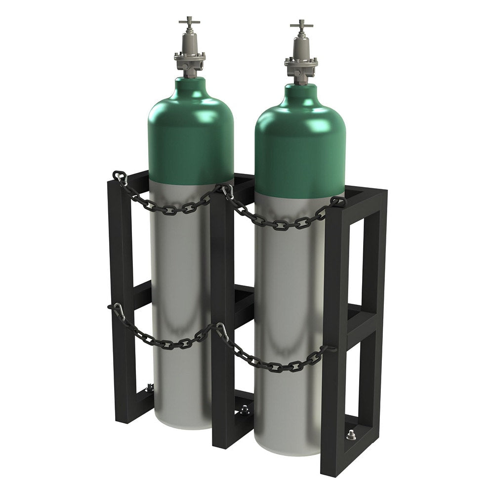 Gas Cylinder Carts, Racks, Stands & Holders; Gas Cylinder Rack Type: Two Cylinder Floor Stand; Fits Cylinder Diameter: 11 in; Number Of Cylinders: 2; Overall Width: 30; Overall Height: 30 in; Material: Steel; Overall Length: 12.00; Finish: Powder Coated;