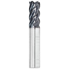 Corner Radius End Mill: 3/8" Dia, 7/8" LOC, 0.0150" Radius, 5 Flute, Solid Carbide