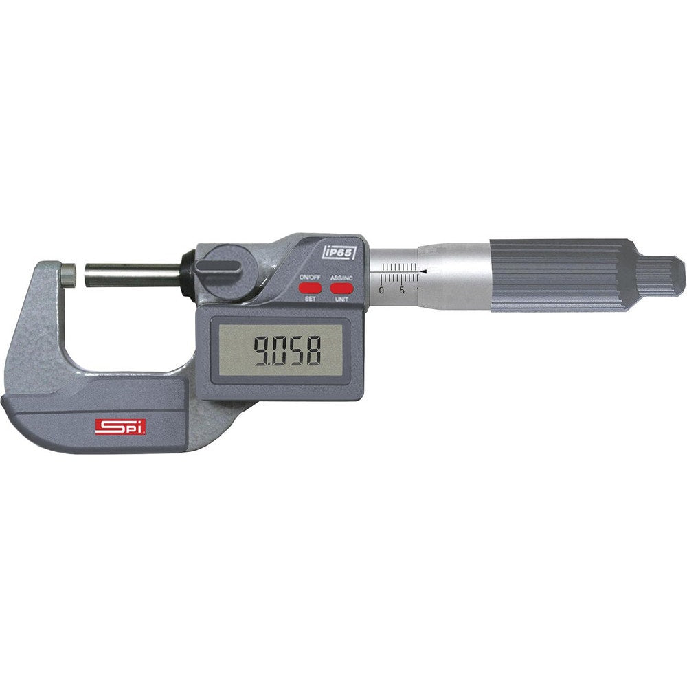 Electronic Outside Micrometer: 4" Min, 55 mm Max, Carbide-Tipped Face, IP65