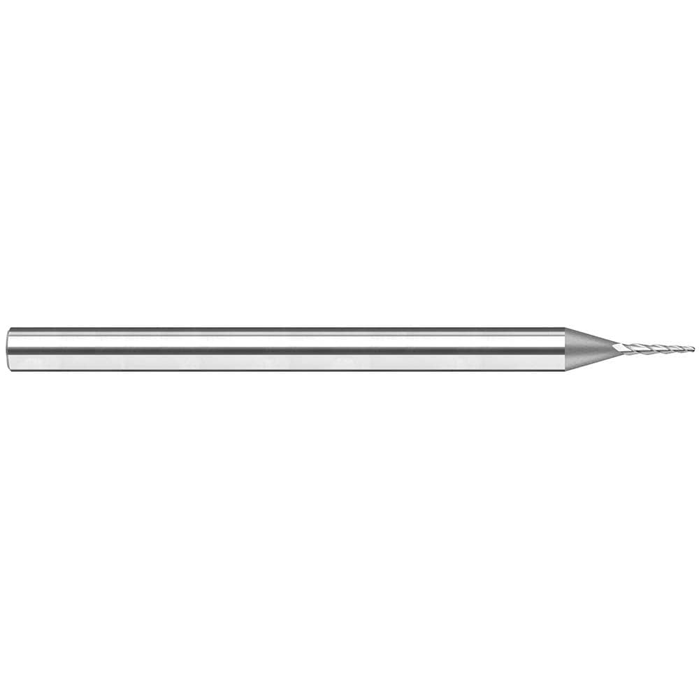 Tapered End Mill: 15 deg Angle per Side, 0.0600" Small Dia, 5/16" LOC, 3 Flute, Tapered End