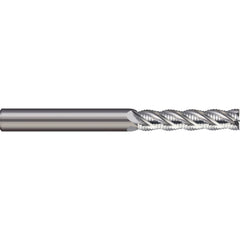 Roughing End Mill: 3/8" Dia, 4 Flute, Single End, Solid Carbide, Chipbreaker