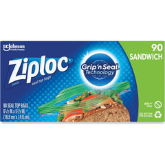 Ziploc Brand Sandwich Bags, with Grip 'n Seal Technology, 90 Count, 12/Case