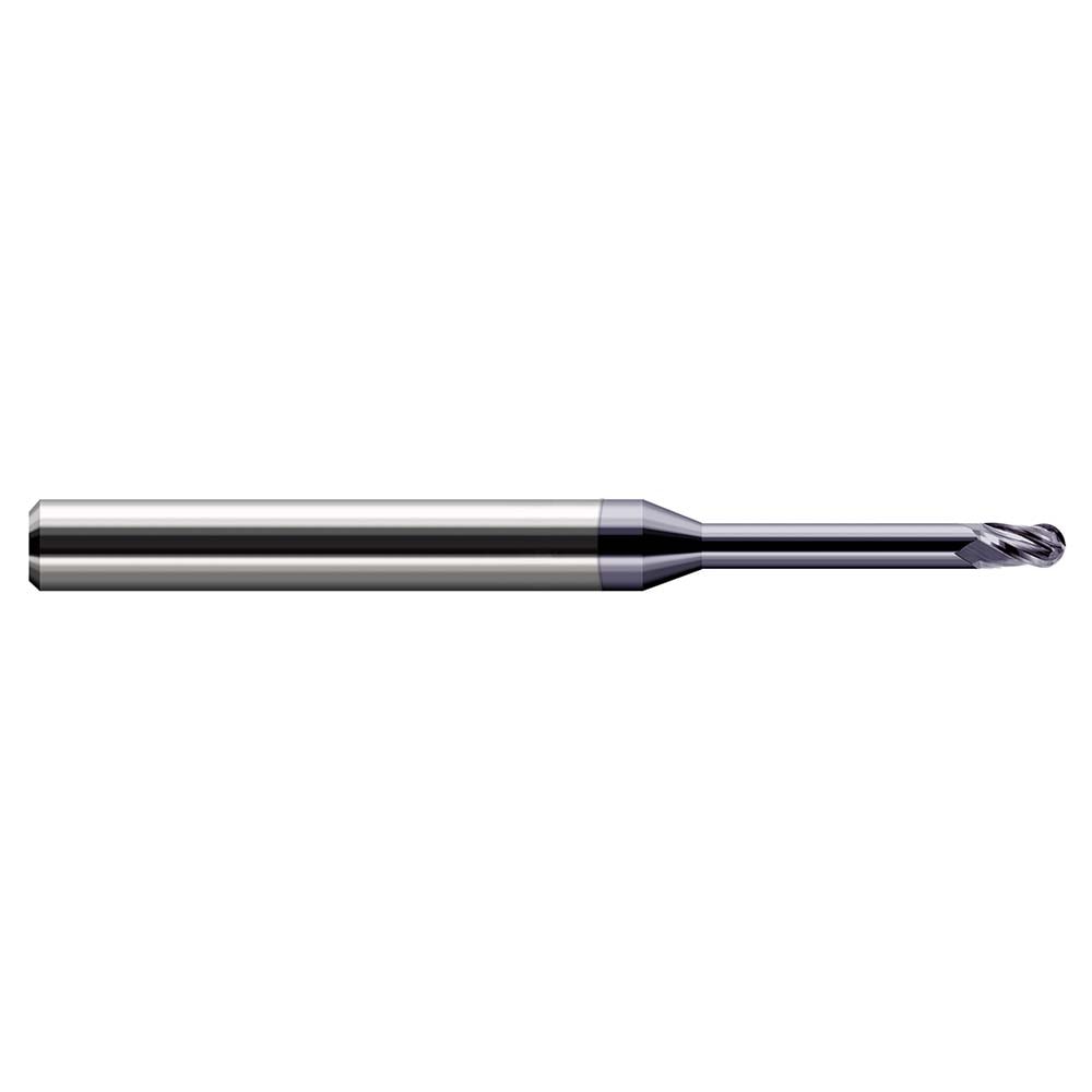 Ball End Mill: 5/64" Dia, 0.1180" LOC, 4 Flute, Solid Carbide