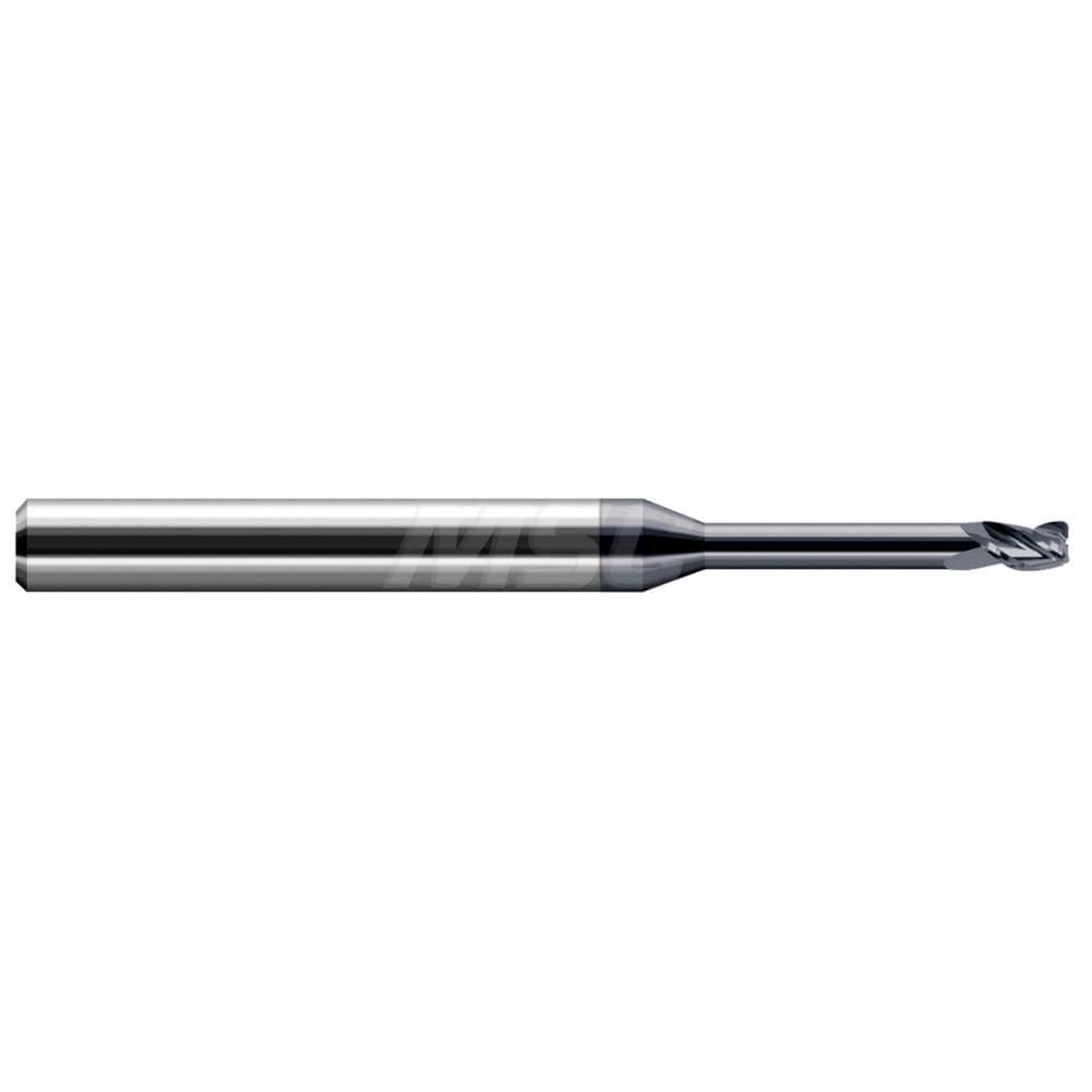 Corner Radius End Mill: 3/32" Dia, 0.139" LOC, 0.50 mm Radius, 3 Flute, Solid Carbide