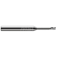 Corner Radius End Mill: 3/32" Dia, 0.139" LOC, 0.50 mm Radius, 3 Flute, Solid Carbide