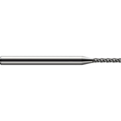 Corner Radius End Mill: 1/32" Dia, 3/16" LOC, 0.0100" Radius, 4 Flute, Solid Carbide