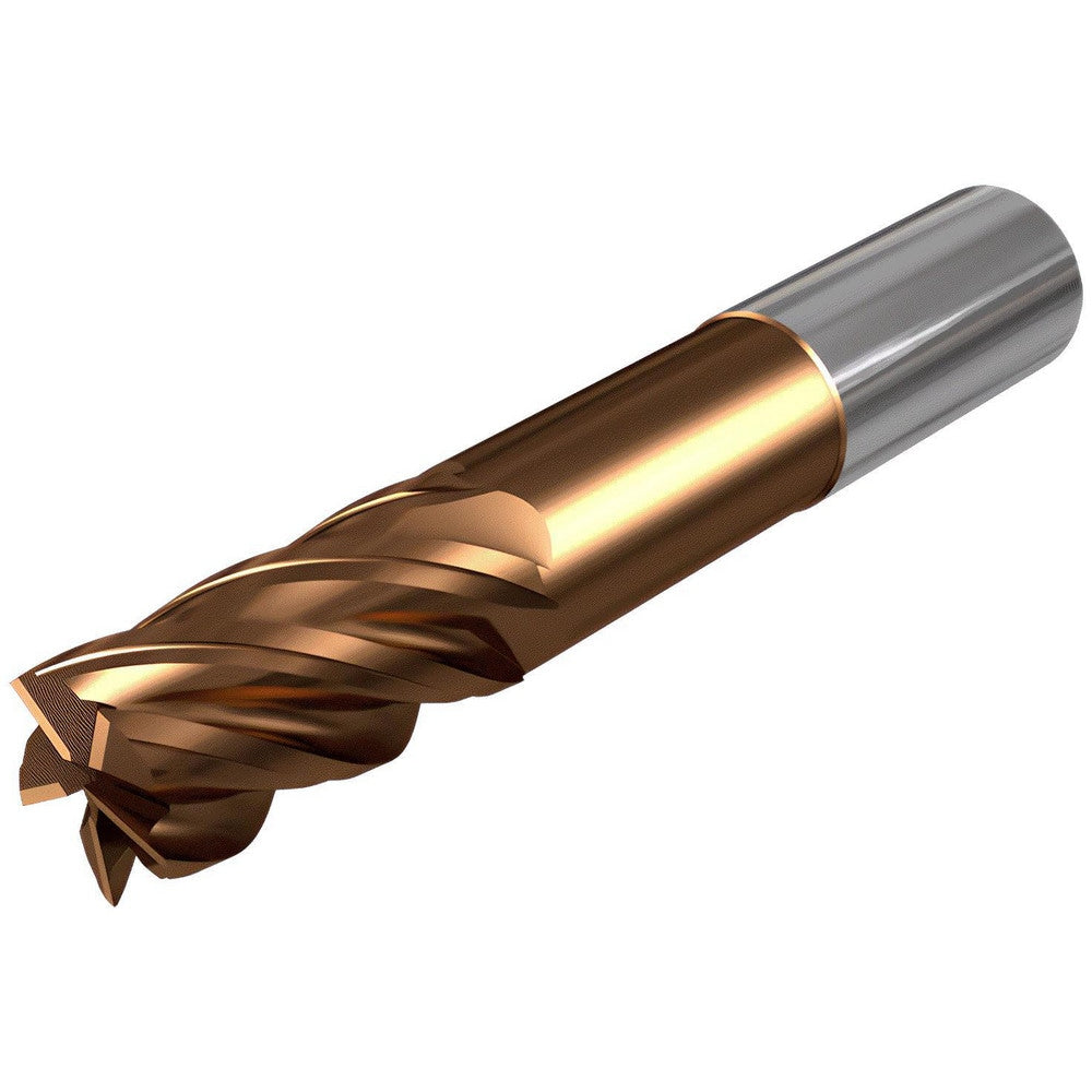 Corner Radius End Mill: 5/8" Dia, 1" LOC, 0.0000" Radius, 5 Flute, Solid Carbide