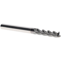 Square End Mill: 1/4" Dia, 1" LOC, 3 Flute, Solid Carbide