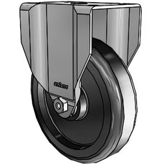 Rigid Top Plate Caster: Polyolefin, 5" Wheel Dia, 1-1/4" Wheel Width, 300 lb Capacity, 6-1/16" OAH