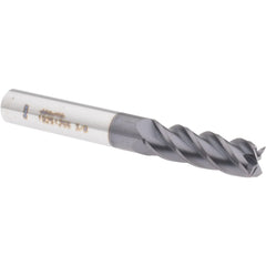 Square End Mill: 3/8" Dia, 1-1/8" LOC, 4 Flute, Solid Carbide