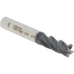 Corner Radius End Mill: 3/8" Dia, 7/8" LOC, 0.0150" Radius, 4 Flute, Solid Carbide