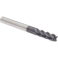 Corner Radius End Mill: 1/4" Dia, 3/4" LOC, 0.0100" Radius, 4 Flute, Solid Carbide