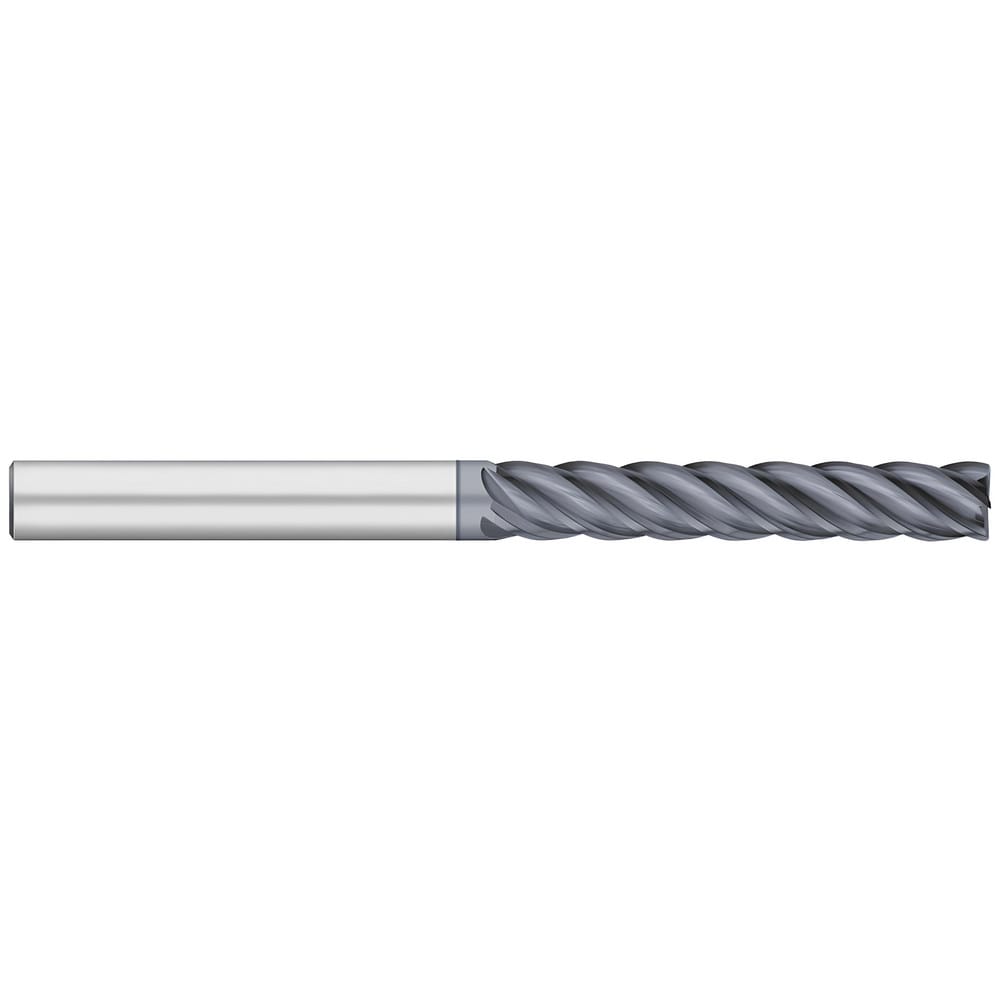 Corner Radius End Mill: 3/8" Dia, 2" LOC, 0.0600" Radius, 5 Flute, Solid Carbide