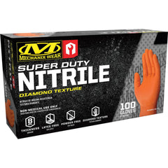 Disposable Gloves: Size 2X-Large, 8.0 mil, Nitrile Coated, Nitrile, General Purpose Grade, Powder-Free