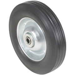 Rubber Caster Wheel: Hard Rubber, 8" Dia, 2-1/2" Wide, 1/2" Axle