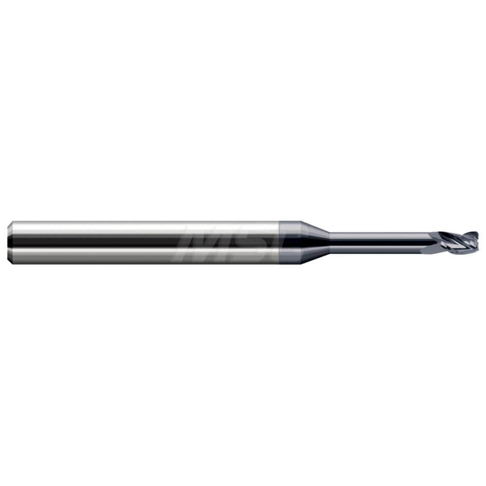 Corner Radius End Mill: 5/64" Dia, 0.117" LOC, 0.0050" Radius, 3 Flute, Solid Carbide