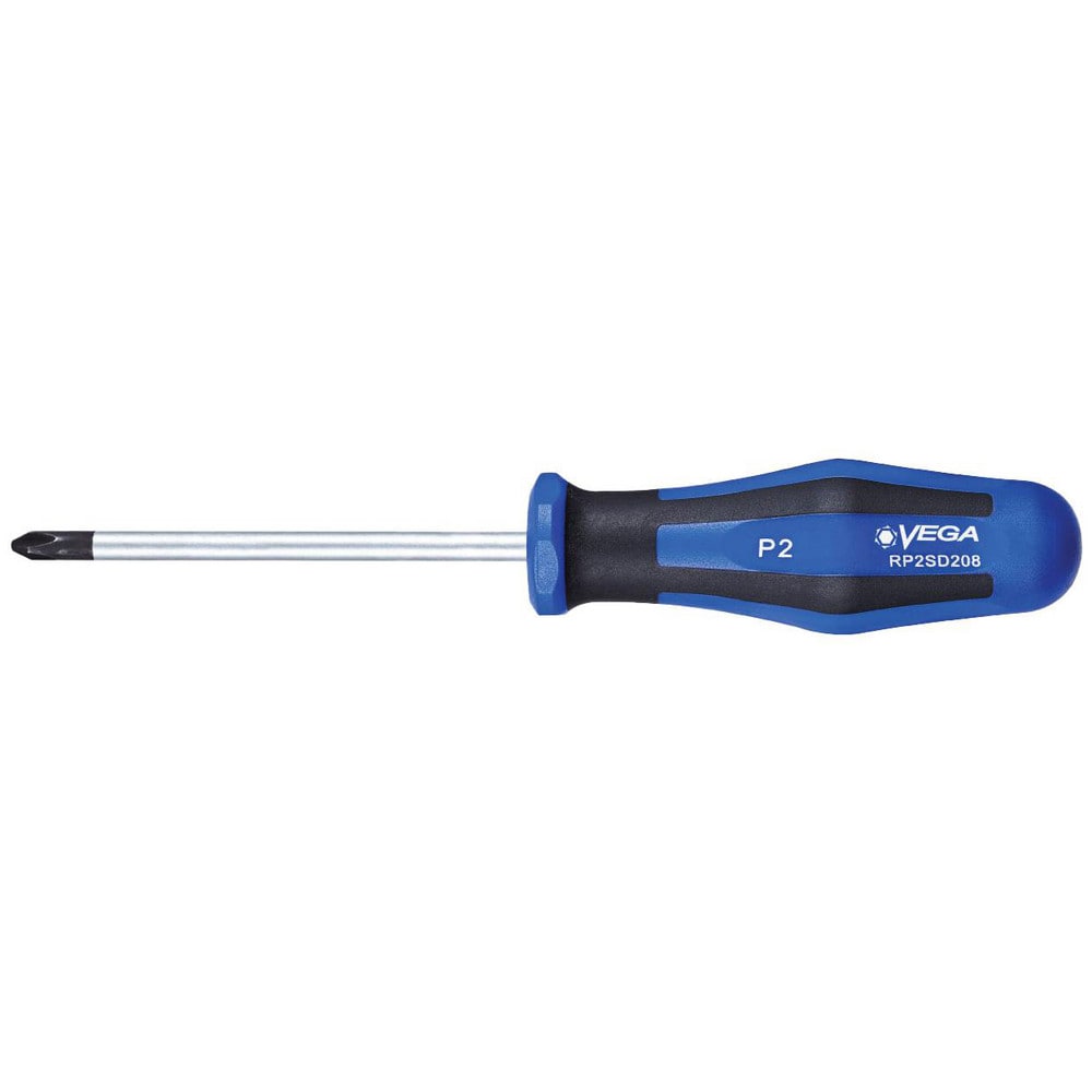 Phillips Screwdrivers; Overall Length (Inch): 8-1/4; Overall Length (Decimal Inch): 8.2500; Handle Type: Ergonomic; Phillips Point Size: #2; Handle Color: Blue, Black; Blade Length (Inch): 4