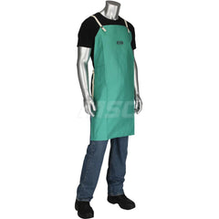 Bib Apron: Flame-Resistant, 9 oz, Cotton Sateen, 42" OAL, Strap Closure