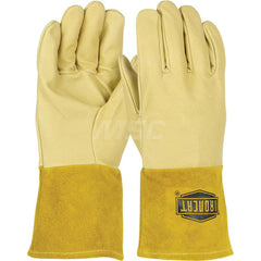 Welding Gloves: Ironcat 6021, Size Small, Uncoated-Coated, Grain Pigskin Leather, Pair, for MIG