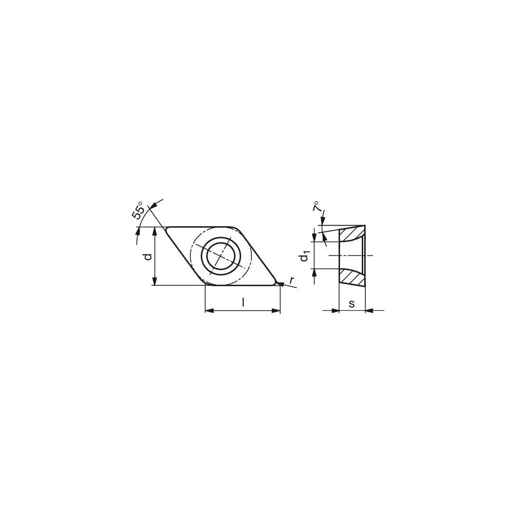 Turning Insert: DCMT21.51EN-SMF TCM10, Cermet