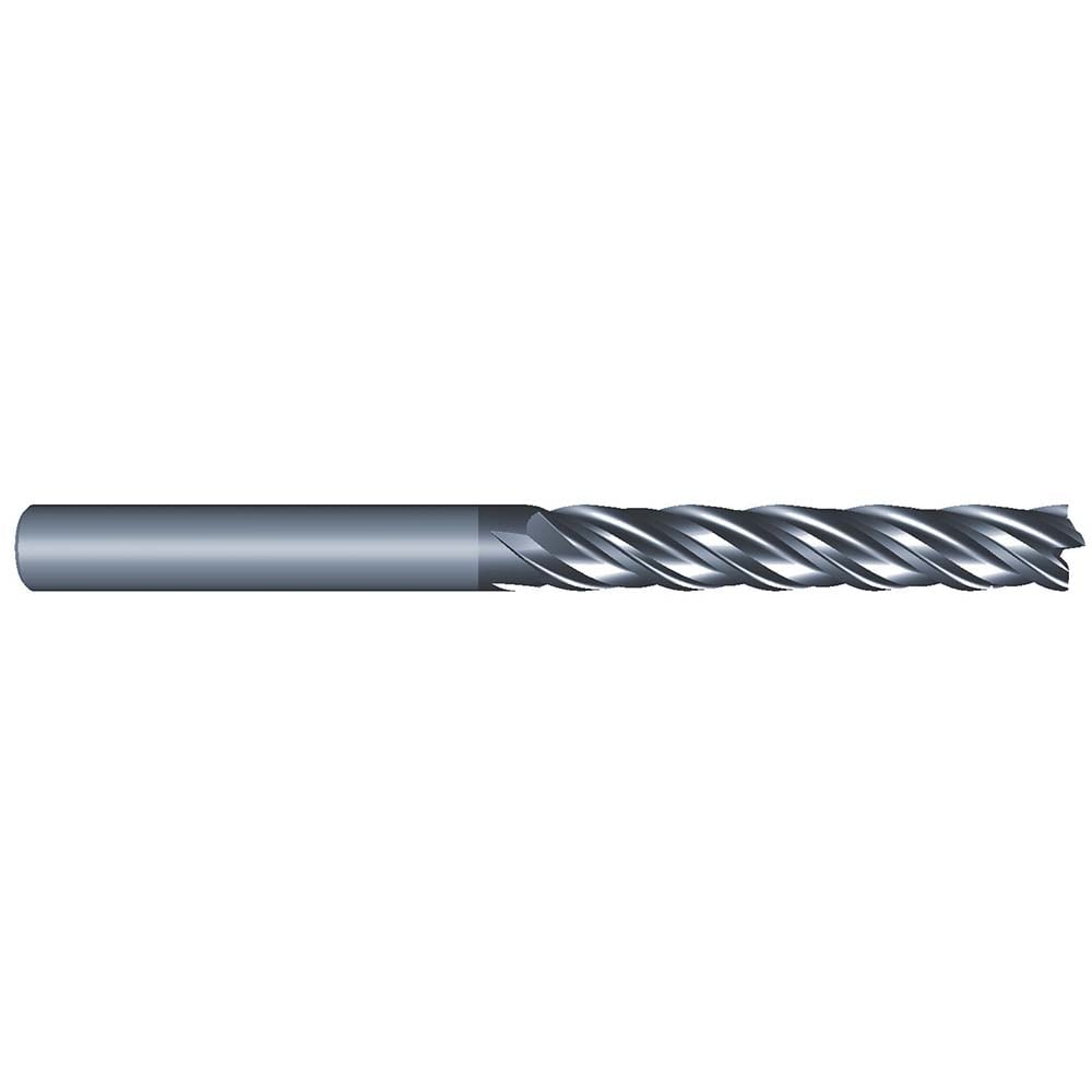 Corner Radius End Mill: 3/16" Dia, 1-1/8" LOC, 0.0300" Radius, 4 Flute, Solid Carbide