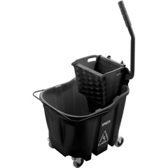 Mop Buckets & Wringers; Connection Type: None; Mop Capacity: 35; Handle Material: Ergonomic Dual Component; Color: Black; Features: Color-Coded Design, Anti-Splash Technology, Side Press Wringer, Anti-Tip, Durable Material, Ergonomic Handle, Scuff Resista