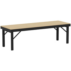 Work Table: 120" Wide, 26 to 42" High, Powder Coated, Wood Top, Steel Base, Black