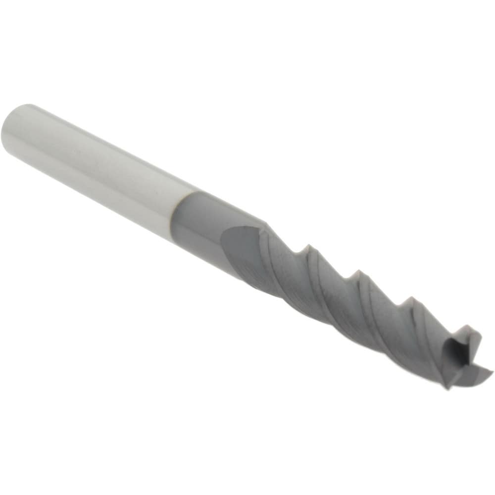 Square End Mill: 1/4" Dia, 1-1/8" LOC, 3 Flute, Solid Carbide