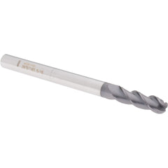 Ball End Mill: 5/16" Dia, 1" LOC, 3 Flute, Solid Carbide