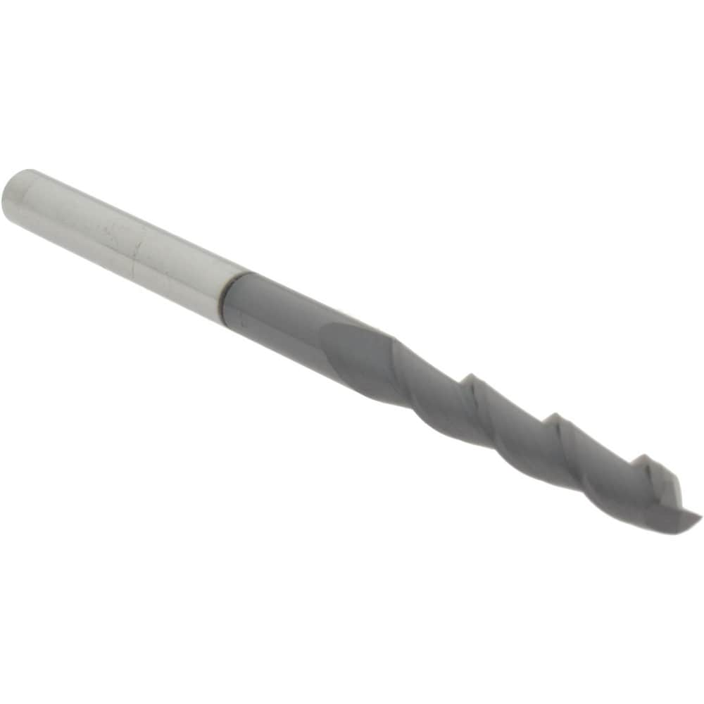 Square End Mill: 3/16" Dia, 1-1/8" LOC, 2 Flute, Solid Carbide