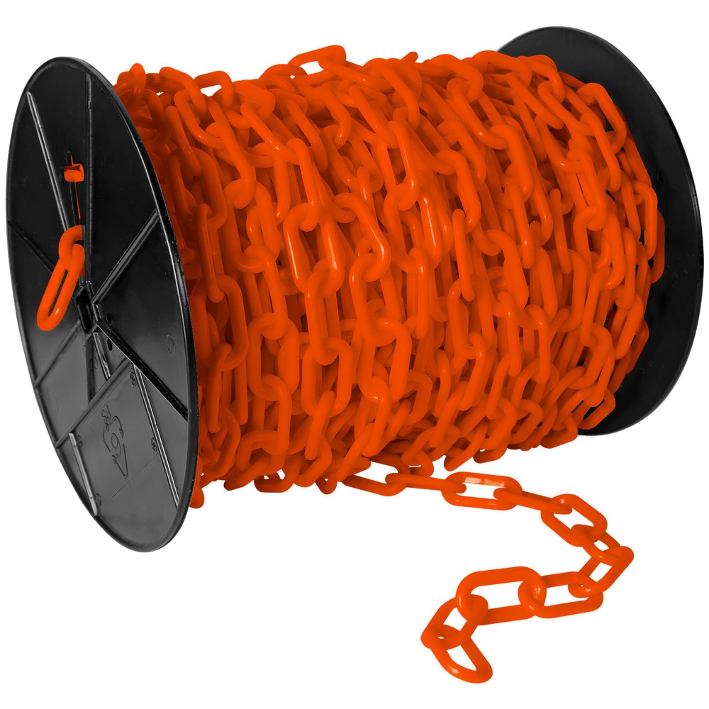 Barrier Rope & Chain; Type: Safety Chain; Snap End Material: Polyethylene, Plastic; Hook Fitting Material: Plastic; Color: Safety Orange; Link Type: Straight Link; Rope/ Chain Material: Polyethylene, Plastic