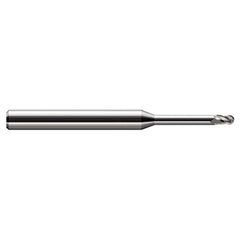 Ball End Mill: 0.0050" Dia, 0.0070" LOC, 3 Flute, Solid Carbide