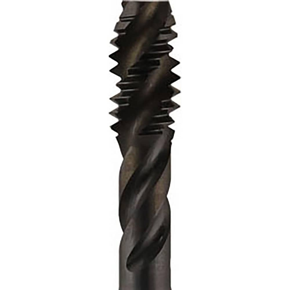 Spiral Flute Tap:  UNF,  3 Flute,  2-1/2 - 3-1/2,  2B Class of Fit,  Vanadium High-Speed Steel,  Oxide Finish