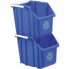 Recycling Container: 6 gal, Rectangle, Blue