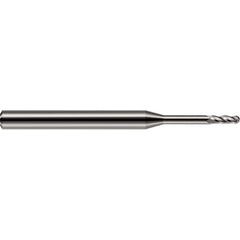 Ball End Mill: 1/32" Dia, 3/32" LOC, 4 Flute, Solid Carbide