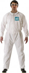 Non-Disposable Rain & Chemical-Resistant Coveralls: Size X-Large, White, Film Laminate