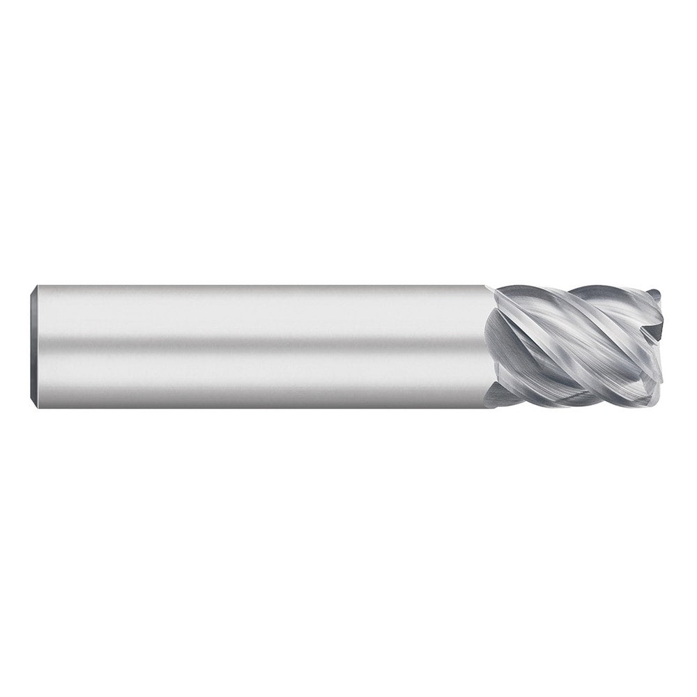 Corner Radius End Mill: 3/16" Dia, 3/8" LOC, 0.0300" Radius, 5 Flute, Solid Carbide