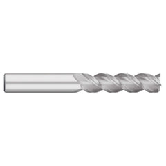 Square End Mill: 1/4" Dia, 1-1/4" LOC, 3 Flute, Solid Carbide