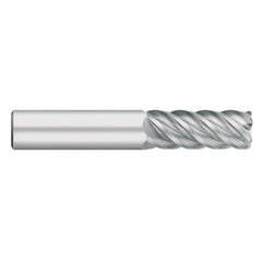 Corner Radius End Mill: 3/16" Dia, 3/4" LOC, 0.0100" Radius, 5 Flute, Solid Carbide